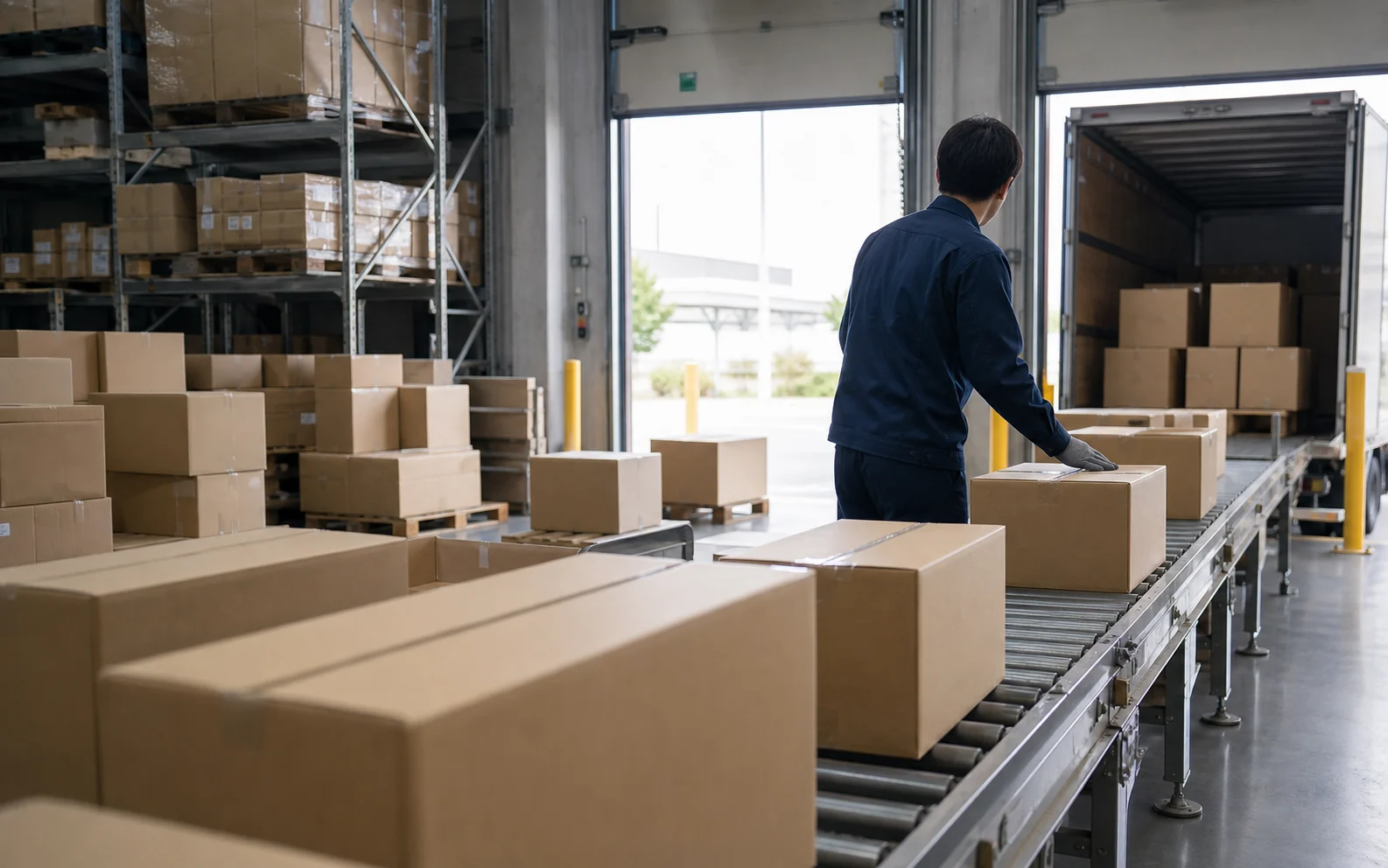 倉庫で出荷準備が進められている商品